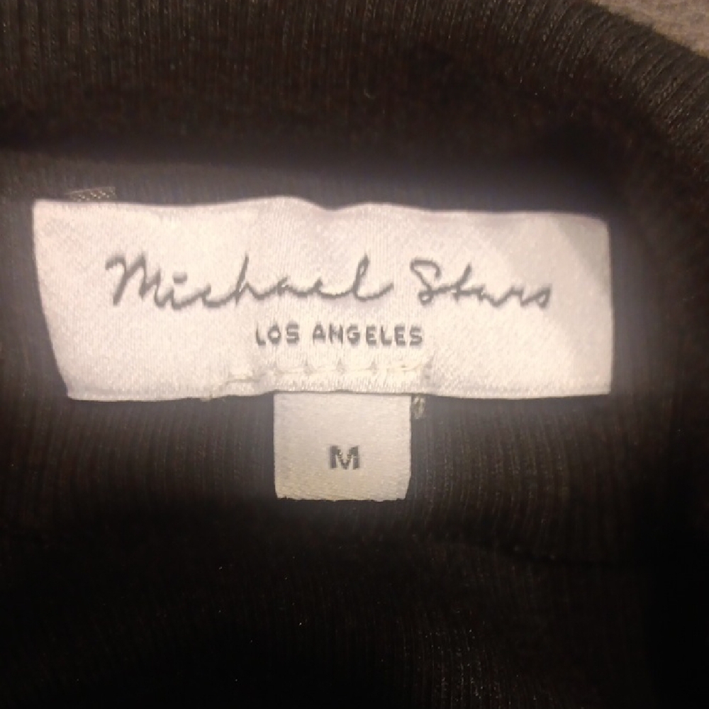 NEW! Michael Stars Gia Ribbed Black Sleevelesd Mock Neck Ruched Mini Dress - Picture 8 of 11